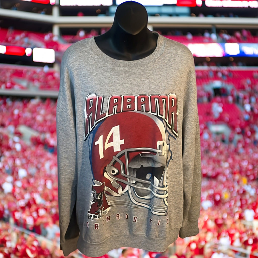 Vintage 90s Alabama Crimson Tide Football Sweatshirt Delta Brand Size XL