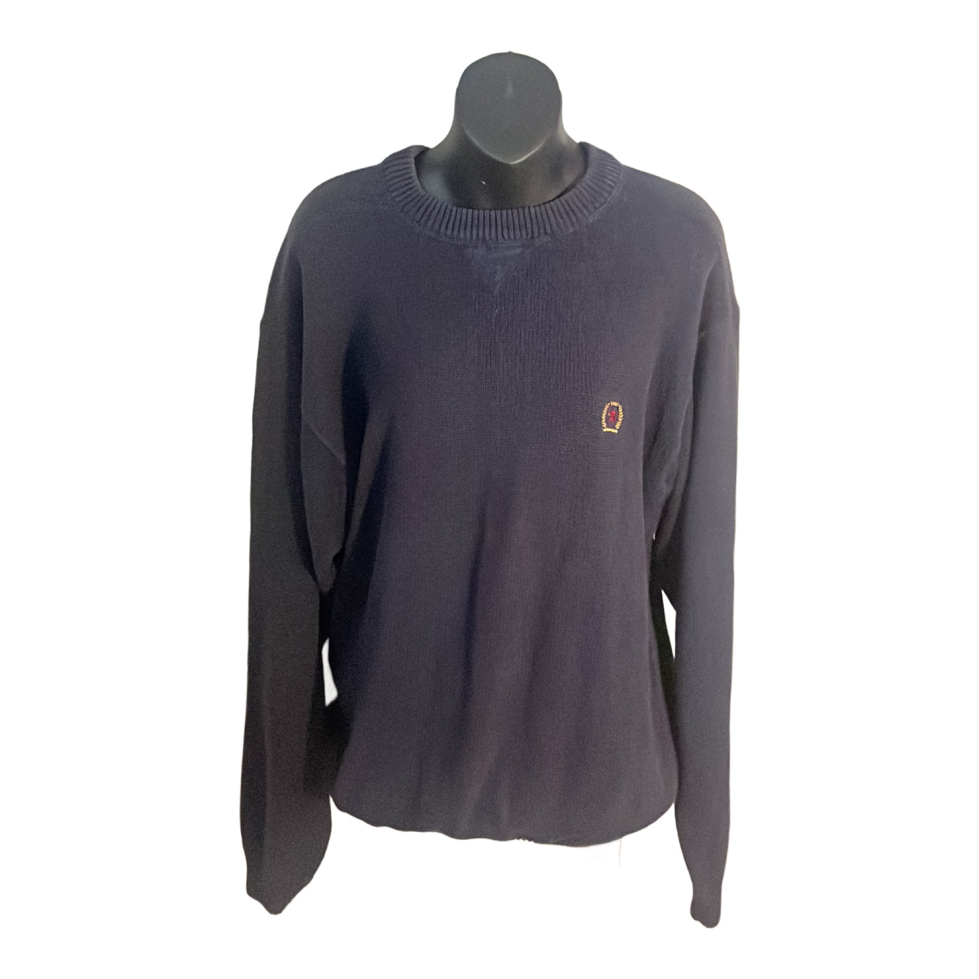 Vintage Tommy Hilfiger Men's Navy Blue Crewneck Sweater Size Large