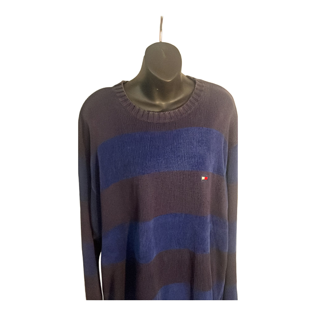 Vintage Tommy Hilfiger Striped Sweater (Blue) Size XL