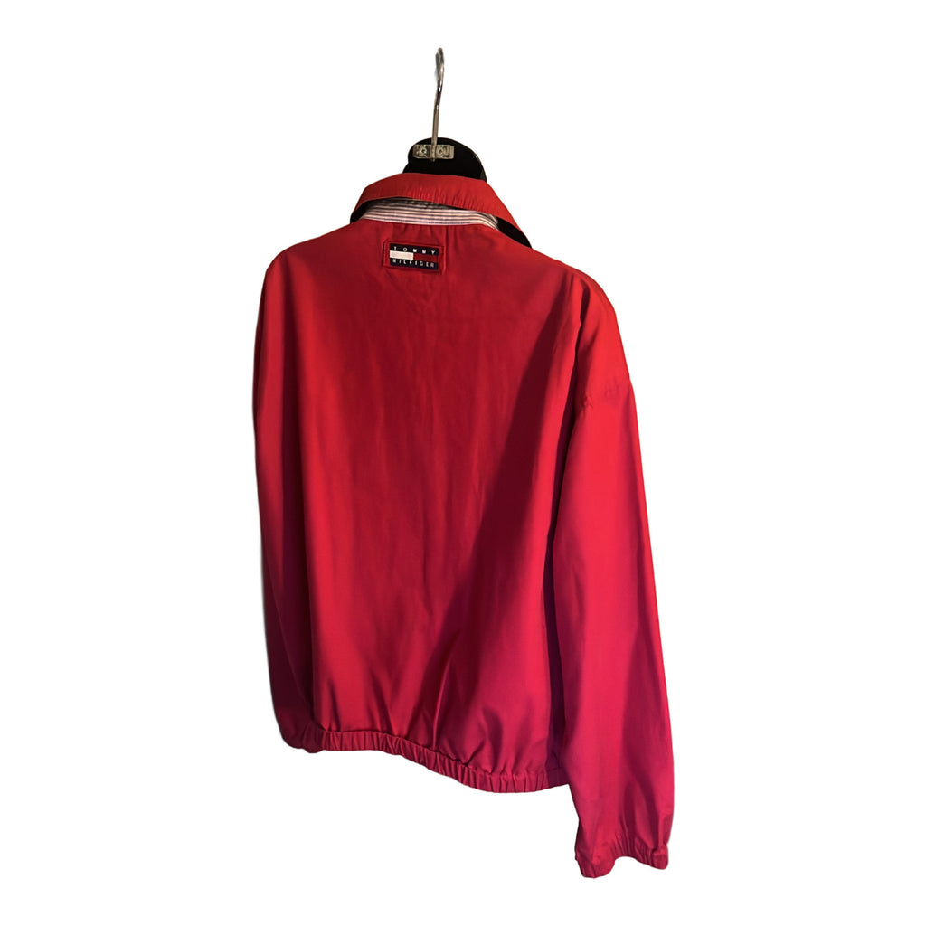 Vintage 90s-00s Red Tommy Hilfiger Harrington Jacket with Crest Logo Size Large