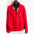 Vintage 90s-00s Red Tommy Hilfiger Harrington Jacket with Crest Logo Size Large