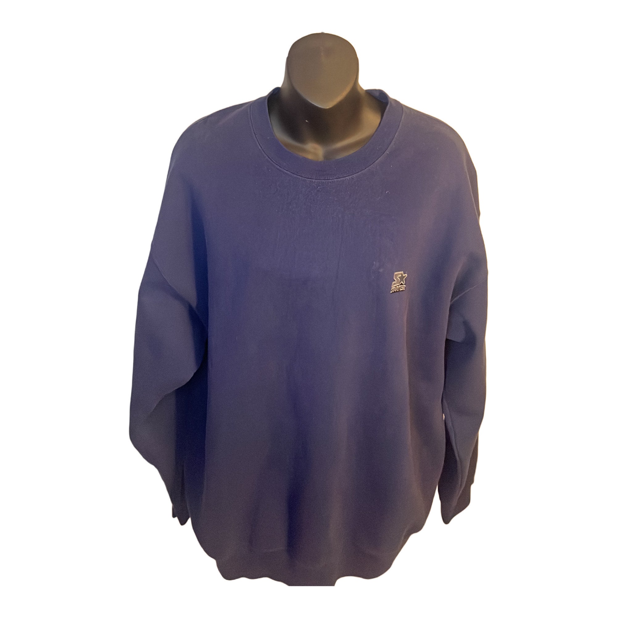 Vintage Distressed Navy Blue Starter Sweatshirt Size Large